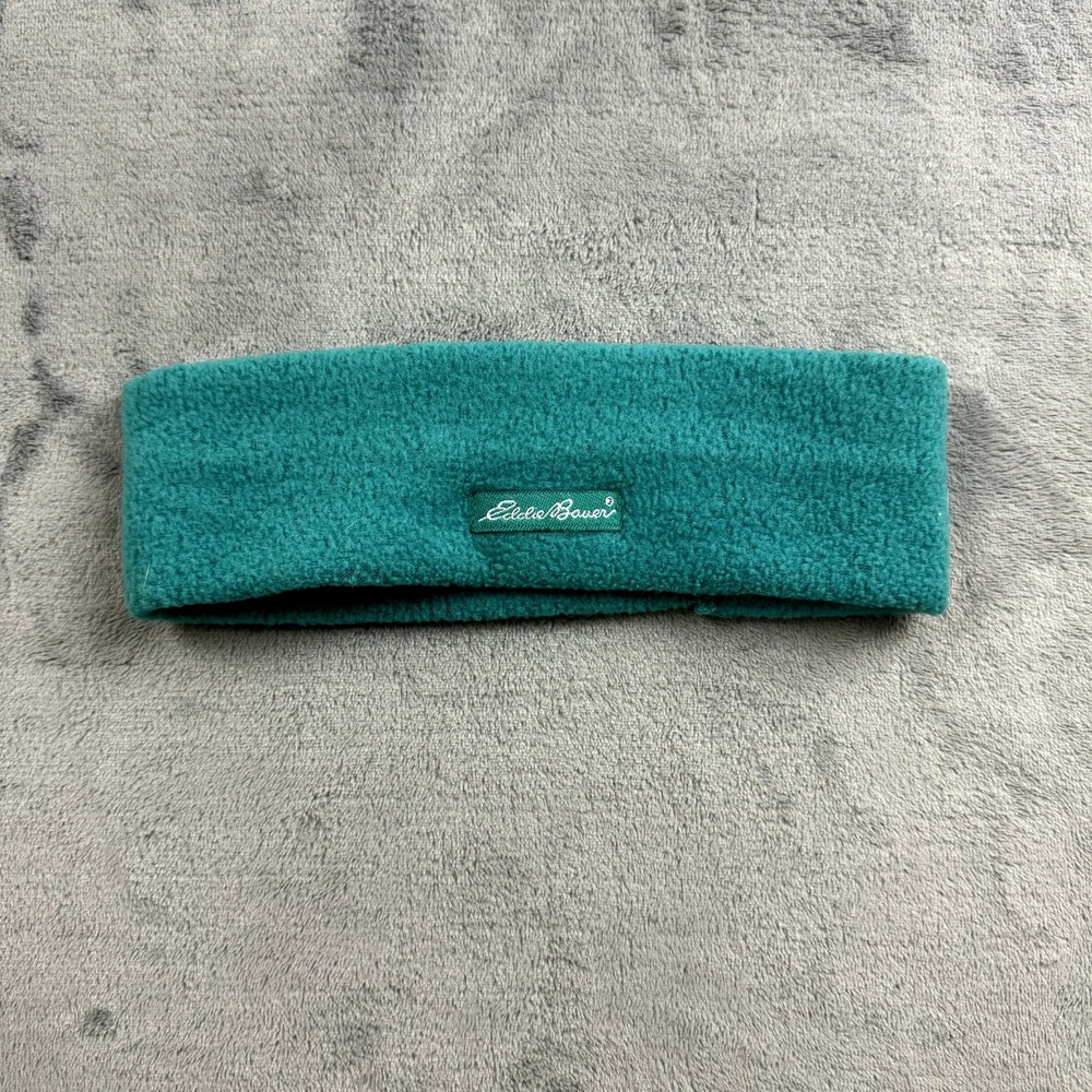 Vintage Eddie Bauer Headband USA Made‎ Ski Running Green Fleece Retro Gorpcore